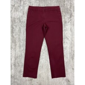 Audrey & Celine Dress Pants Womens 4 Burgundy Straight Leg Mid Rise Workwear‎